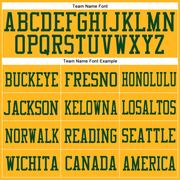 Custom Gold Gold-Green Mesh Authentic Football Jersey