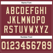 Custom Burgundy Cream Mesh Authentic Football Jersey