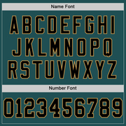 Custom Midnight Green Black-Old Gold Mesh Authentic Throwback Football Jersey