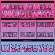 Custom Pink Light Blue-Black Mesh Authentic Gradient Square Shape Flag Football Jersey