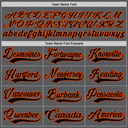 Custom Steel Gray Black-Orange Hockey Lace Neck Jersey