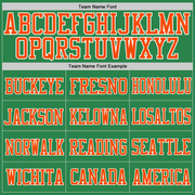 Custom Grass Green Orange-White Mesh Authentic Football Jersey