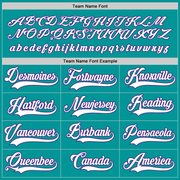 Custom Aqua White-Purple Hockey Jersey