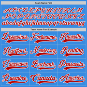 Custom Powder Blue Red-White Hockey Jersey