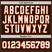 Custom Stitched Brown White-Orange Sports Pullover Sweatshirt Hoodie