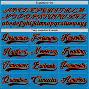 Custom Blue Black-Orange Hockey Lace Neck Jersey