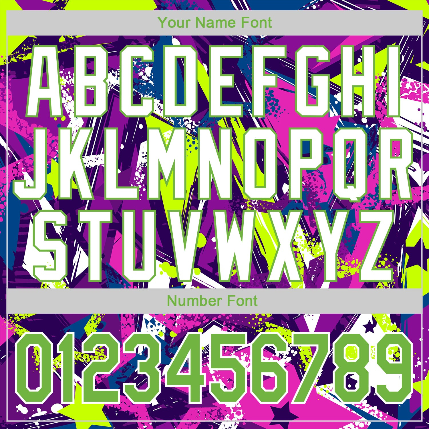 Custom Stitched Graffiti Pattern Neon Green-White 3D Sports Pullover Sweatshirt Hoodie