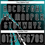 Custom Black Teal-White Lines And Dots Sublimation Volleyball Uniform Jersey