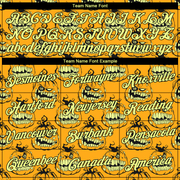 Custom Stitched Gold Gold-Black 3D Pattern Smiling Pumpkin Halloween Sports Pullover Sweatshirt Hoodie