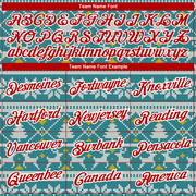 Custom Stitched Teal Red-White Christmas 3D Sports Pullover Sweatshirt Hoodie