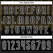 Custom Black Old Gold-White Geometric Shape Sublimation Volleyball Uniform Jersey