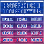 Custom Thunder Blue Pink-White Lines Sublimation Volleyball Uniform Jersey