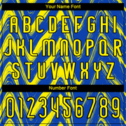 Custom Thunder Blue Light Yellow-Black Fluid Sublimation Volleyball Uniform Jersey