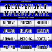 Custom Thunder Blue Black-White Lines Sublimation Volleyball Uniform Jersey