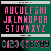 Custom Black Kelly Green-Pink Bomber Full-Snap Varsity Letterman Gradient Fashion Jacket