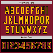 Custom Crimson Gold-Black Bomber Varsity Letterman Two Tone Zipper Jacket