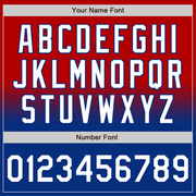 Custom Red White-Royal Bomber Full-Snap Varsity Letterman Fade Fashion Jacket