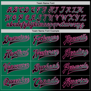 Custom Black Kelly Green-Pink Bomber Full-Snap Varsity Letterman Gradient Fashion Jacket