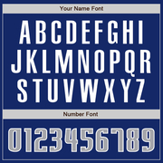 Custom Royal Gray-Navy Bomber Full-Snap Varsity Letterman Jacket