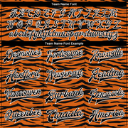 Custom Orange Black-White Tiger Stripes 3D Pattern Design Bomber Full-Snap Varsity Letterman Jacket