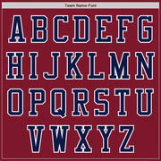 Custom Crimson Navy-White Bomber Varsity Letterman Zipper Jacket