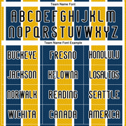 Custom Black Yellow-Royal Lines Sublimation Volleyball Uniform Jersey