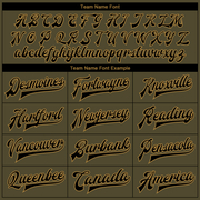 Custom Olive Black-Old Gold Camo Sleeves 3D Pattern Design Bomber Full-Snap Varsity Letterman Salute To Service Jacket