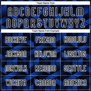 Custom Thunder Blue Black-White Geometric Shape Sublimation Volleyball Uniform Jersey