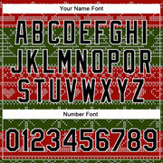 Custom Red Black-Green Christmas 3D Bomber Full-Snap Varsity Letterman Jacket