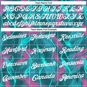 Custom Teal Pink-White 3D Bowling Line Performance Polo Shirt