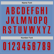 Custom Light Blue Red Performance Golf Polo Shirt