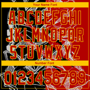 Custom Graffiti Pattern Red-Yellow 3D Scratch Performance Golf Polo Shirt