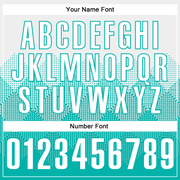 Custom White Aqua 3D Pattern Design Gradient Square Shape Performance Polo Shirt