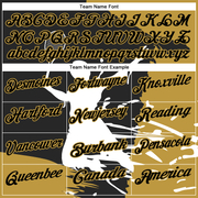 Custom Black Old Gold-White 3D Tennis Performance Polo Shirt