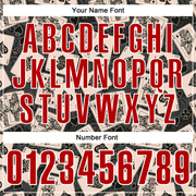 Custom Black Red-White 3D Gambling Poker Performance Polo Shirt