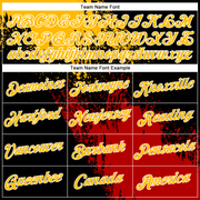 Custom Gold Black-Red 3D Pattern Design Abstract Brush Stroke Performance Polo Shirt