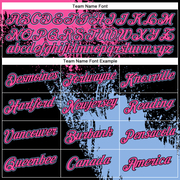 Custom Pink Black-Light Blue 3D Pattern Design Abstract Brush Stroke Performance Polo Shirt