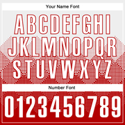 Custom White Red 3D Pattern Design Gradient Square Shape Performance Polo Shirt