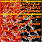 Custom Graffiti Pattern Red-Yellow 3D Scratch Performance Golf Polo Shirt