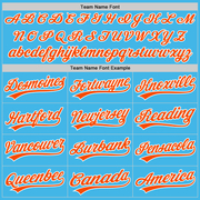 Custom Sky Blue Orange-White Performance Vapor Golf Polo Shirt