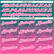 Custom Teal Pink-White 3D Pattern Design Gradient Square Shape Performance Polo Shirt