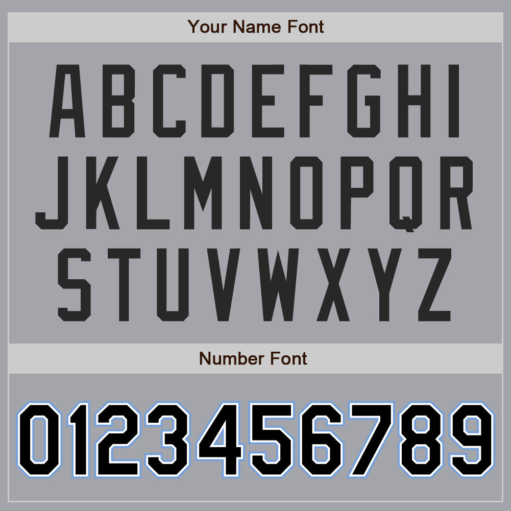 Custom Gray Black-Light Blue Bomber Full-Snap Varsity Letterman Jacket