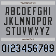 Custom Gray Black-Light Blue Bomber Full-Snap Varsity Letterman Jacket