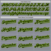 Custom Gray Black-Neon Green Bomber Full-Snap Varsity Letterman Hoodie Jacket