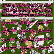 Custom Green Black-Pink 3D Gambling Poker And Dice Performance Polo Shirt