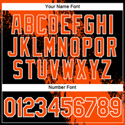 Custom Orange Black-White 3D Pattern Design Abstract Brush Stroke Performance Polo Shirt