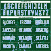 Custom Green Light Blue-Kelly Green Abstract Fragment Art Sublimation Soccer Uniform Jersey