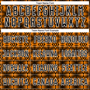 Custom Orange Black-White Geometric Shapes Sublimation Soccer Uniform Jersey