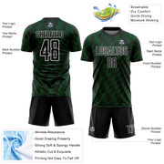Custom Black Green-White Line Sublimation Soccer Uniform Jersey