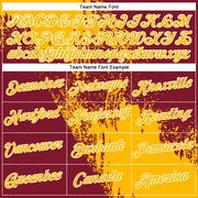 Custom Gold Crimson-White 3D Pattern Design Abstract Brush Stroke Performance Polo Shirt